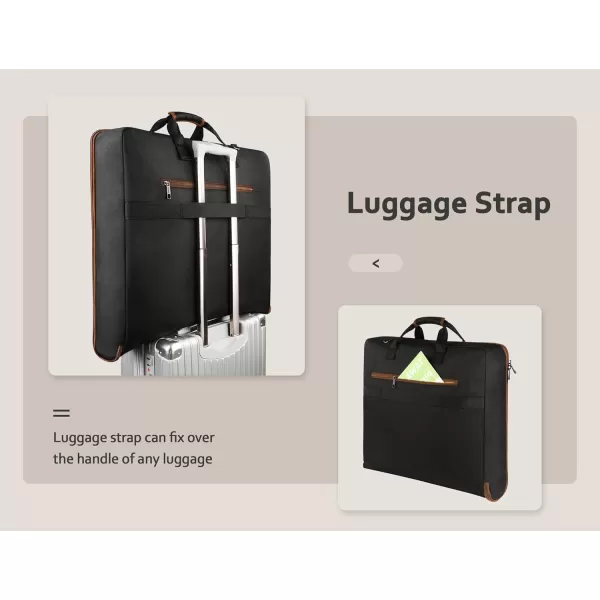 imageMATEIN Travel Garment Bag Large Convertible Carry On Suit Bag with Adjustable Shoulder Strap Waterproof 2 in 1 Hanging Luggage Bag for Men Women Foldable suitcase for Business Trips GreenBlack Stripe