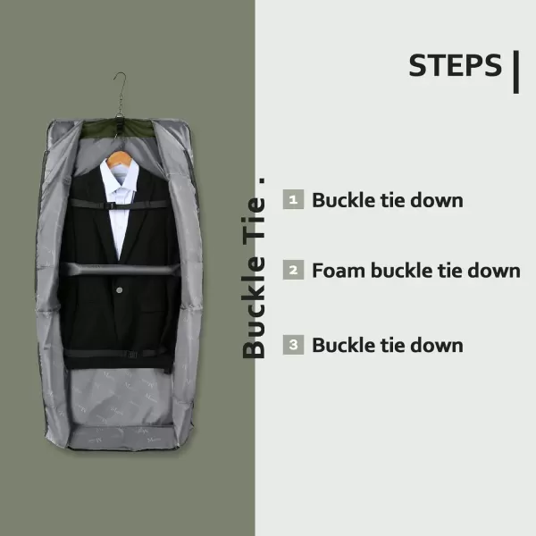 imageMATEIN Travel Garment Bag Large Convertible Carry On Suit Bag with Adjustable Shoulder Strap Waterproof 2 in 1 Hanging Luggage Bag for Men Women Foldable suitcase for Business Trips GreenGreen