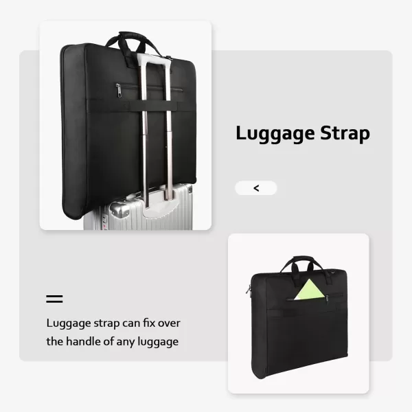 imageMATEIN Travel Garment Bag Large Convertible Carry On Suit Bag with Adjustable Shoulder Strap Waterproof 2 in 1 Hanging Luggage Bag for Men Women Foldable suitcase for Business Trips GreenBlack