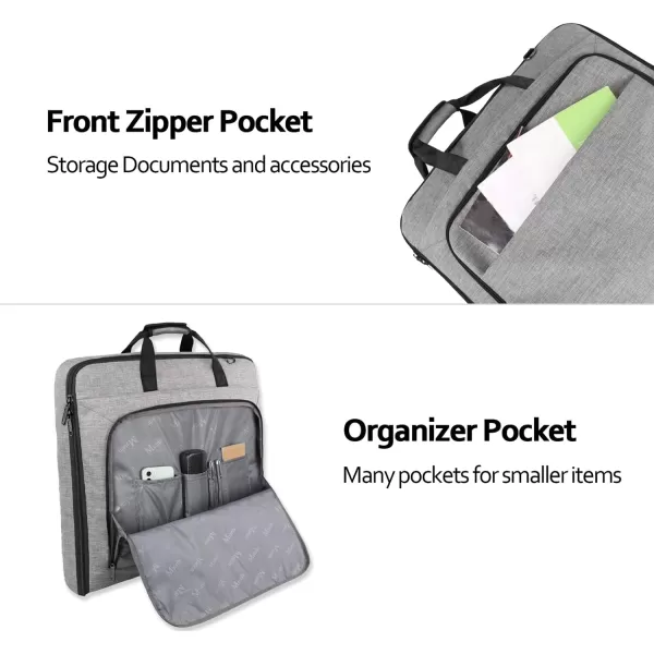 imageMATEIN Travel Garment Bag Large Convertible Carry On Suit Bag with Adjustable Shoulder Strap Waterproof 2 in 1 Hanging Luggage Bag for Men Women Foldable suitcase for Business Trips GreenGrey