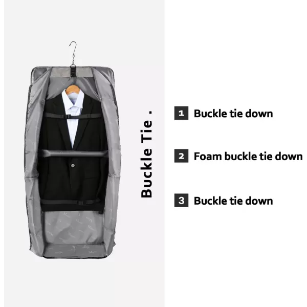 imageMATEIN Travel Garment Bag Large Convertible Carry On Suit Bag with Adjustable Shoulder Strap Waterproof 2 in 1 Hanging Luggage Bag for Men Women Foldable suitcase for Business Trips GreenGrey