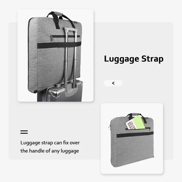 imageMATEIN Travel Garment Bag Large Convertible Carry On Suit Bag with Adjustable Shoulder Strap Waterproof 2 in 1 Hanging Luggage Bag for Men Women Foldable suitcase for Business Trips GreenGrey