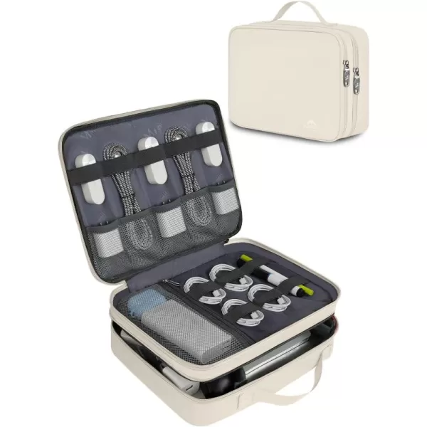 imageMATEIN Electronics Organizer Travel Case Water Resistant Cable Organizer Bag for Travel Essentials Tech Gifts for Men Storage Bag as Accessories for Phone Cord Tablet BlackWhite