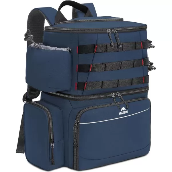 imageMATEIN Fishing Backpack Water Resistant Fishing Tackle Box Bag with Rod Holders ampamp Cooler Gear Gifts for MenBlue