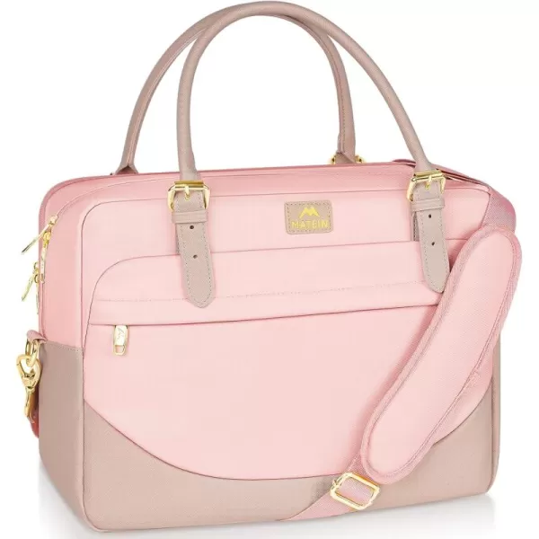 imageMATEIN Laptop Bag for Women 156 inch Computer Briefcase Sleeve Case Large Water Resistant Cute Messenger Work Tote Bible Temple Bag Crossbody for Teen Girls School College Office Travel Gifts PinkPink