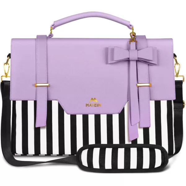 imageMATEIN Laptop Bag for Women 156 inch Slim Computer Briefcase Sleeve Case Lightweight Cute Girly Messenger Shoulder Carrying Work Tote Bag with Rfid Pocket Sister Gifts for School Girl Office PinkPurple