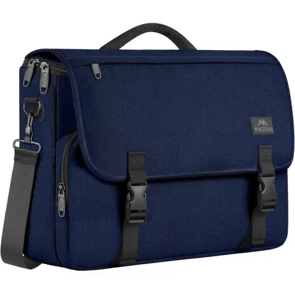 imageMATEIN Messenger Bag for Men Briefcases Lightweight Mens Laptop Bag 173 inch Water Resistant Crossbody Satchel Bags Computer Work Office Bag with Shoulder Strap BrownBlue