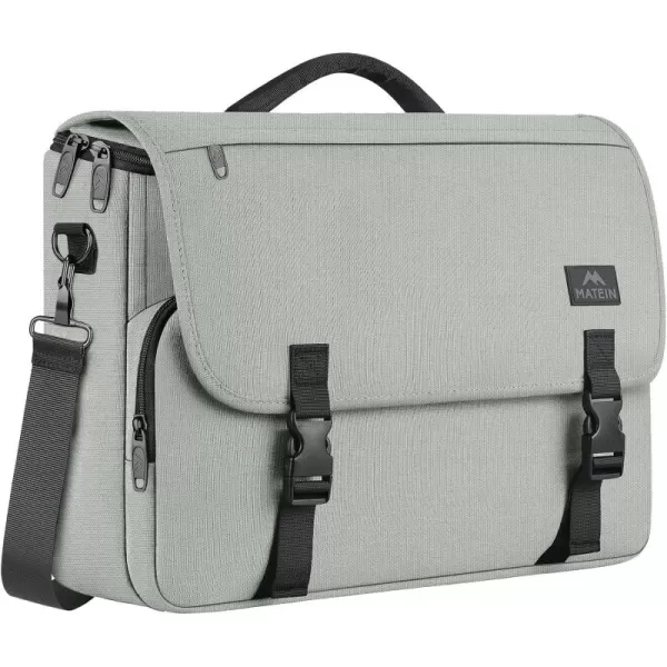 imageMATEIN Messenger Bag for Men Briefcases Lightweight Mens Laptop Bag 173 inch Water Resistant Crossbody Satchel Bags Computer Work Office Bag with Shoulder Strap BrownGrey
