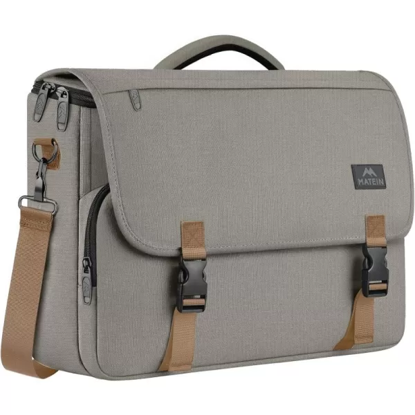 imageMATEIN Messenger Bag for Men Briefcases Lightweight Mens Laptop Bag 173 inch Water Resistant Crossbody Satchel Bags Computer Work Office Bag with Shoulder Strap BrownBrown