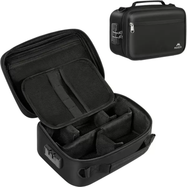 imageMATEIN Smell Proof Bag Odor Proof Bags Stash Box Container with Combination Lock Travel Storage Case with Detachable Shoulder Strap Scent Proof Bag Gifts for Men ampamp WomenBlack