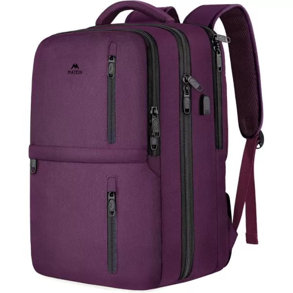 imageMATEIN Travel Backpacks for Women Flight Approved 17 Inch Carry on Luggage Backpack with USB Charge Port 40L Laptop Backpack Daypack Business College Overnight Weekender Light PurplePurple