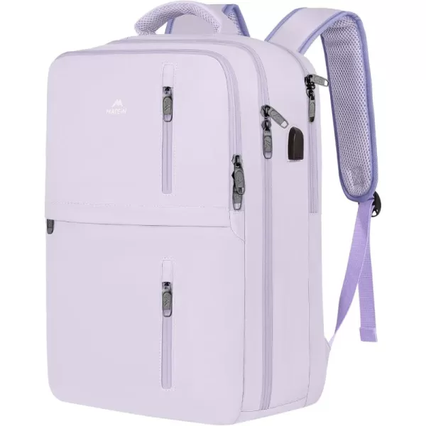 imageMATEIN Travel Backpacks for Women Flight Approved 17 Inch Carry on Luggage Backpack with USB Charge Port 40L Laptop Backpack Daypack Business College Overnight Weekender Light PurpleLight Purple