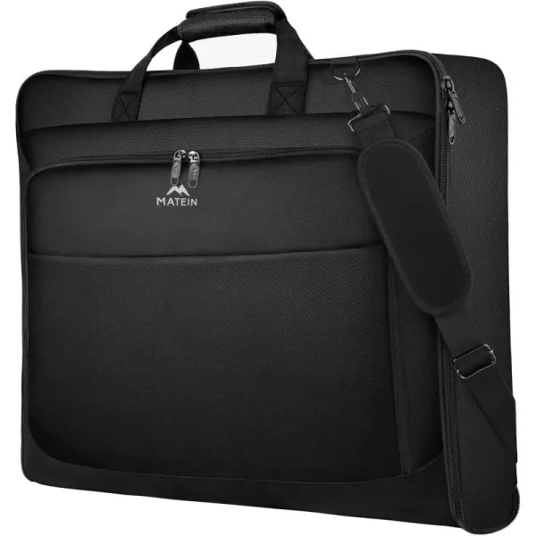 imageMATEIN Travel Garment Bag Large Convertible Carry On Suit Bag with Adjustable Shoulder Strap Waterproof 2 in 1 Hanging Luggage Bag for Men Women Foldable suitcase for Business Trips GreenBlack