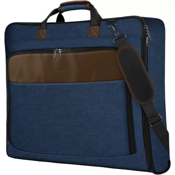 imageMATEIN Travel Garment Bag Large Convertible Carry On Suit Bag with Adjustable Shoulder Strap Waterproof 2 in 1 Hanging Luggage Bag for Men Women Foldable suitcase for Business Trips GreenBlue