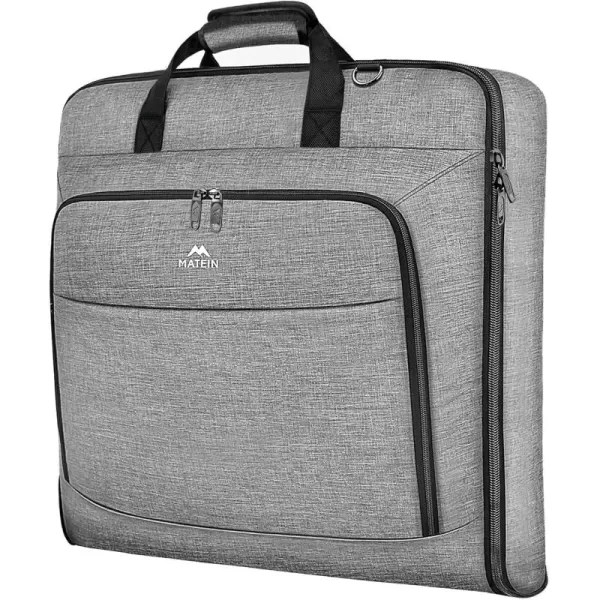 imageMATEIN Travel Garment Bag Large Convertible Carry On Suit Bag with Adjustable Shoulder Strap Waterproof 2 in 1 Hanging Luggage Bag for Men Women Foldable suitcase for Business Trips GreenGrey