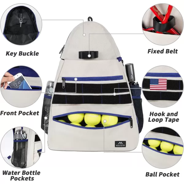 imageMATEIN Tennis Bag Tennis Racket Bags Large Tennis Backpack for Men ampamp Women with Shoe Compartment Hold 2 Rackets Waterproof Tennis Gifts BagBeige