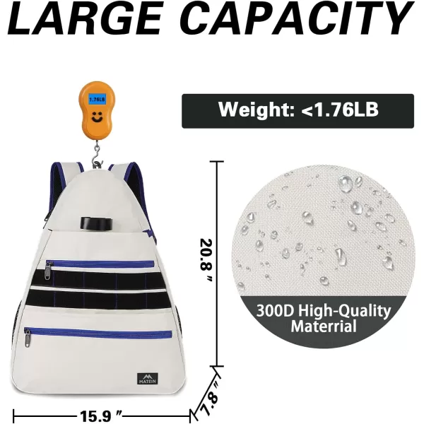 imageMATEIN Tennis Bag Tennis Racket Bags Large Tennis Backpack for Men ampamp Women with Shoe Compartment Hold 2 Rackets Waterproof Tennis Gifts BagBeige