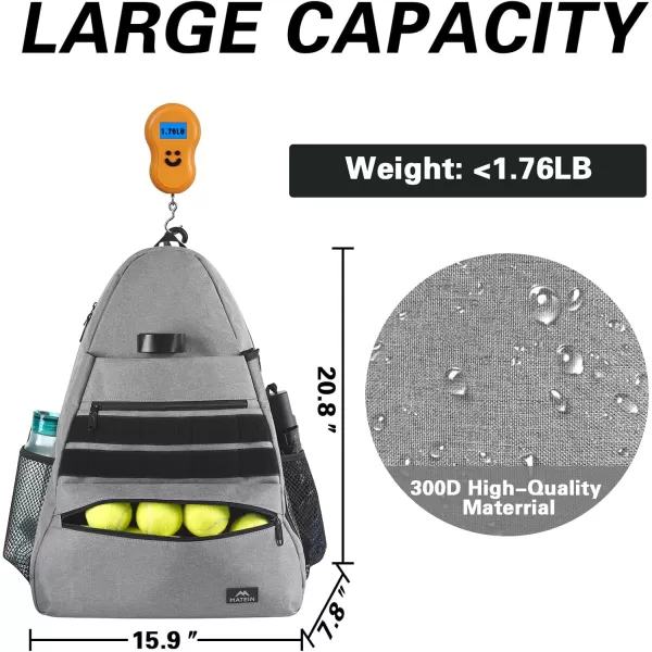 imageMATEIN Tennis Bag Tennis Racket Bags Large Tennis Backpack for Men ampamp Women with Shoe Compartment Hold 2 Rackets Waterproof Tennis Gifts BagGrey