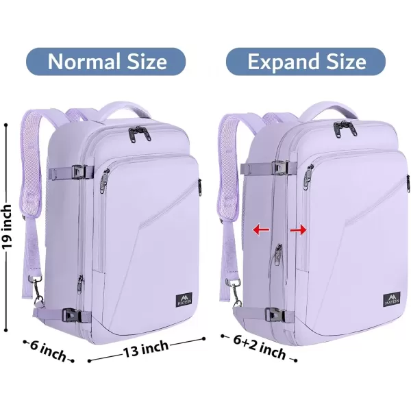 imageMATEIN Carry on Backpack for Women 40L Heavy Duty Travel Backpack Airplane Approved Expandable Simple Fashion Backpack Frequent Traveler Gifts Light PurpleLight Purple