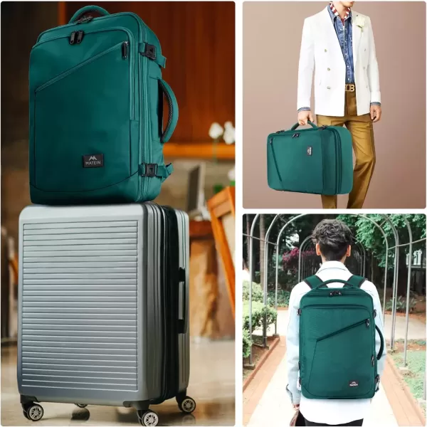imageMATEIN Carry on Backpack for Women 40L Heavy Duty Travel Backpack Airplane Approved Expandable Simple Fashion Backpack Frequent Traveler Gifts Light PurplePeacock Blue