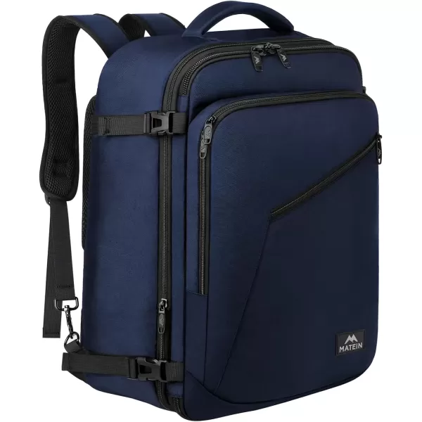 imageMATEIN Carry on Backpack for Women 40L Heavy Duty Travel Backpack Airplane Approved Expandable Simple Fashion Backpack Frequent Traveler Gifts Light PurpleBlue
