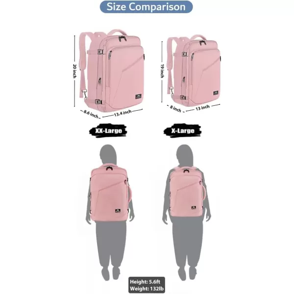imageMATEIN Carry on Backpack for Women 40L Heavy Duty Travel Backpack Airplane Approved Expandable Simple Fashion Backpack Frequent Traveler Gifts Light PurplePink