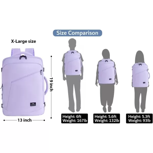 imageMATEIN Carry on Backpack for Women 40L Heavy Duty Travel Backpack Airplane Approved Expandable Simple Fashion Backpack Frequent Traveler Gifts Light PurpleLight Purple
