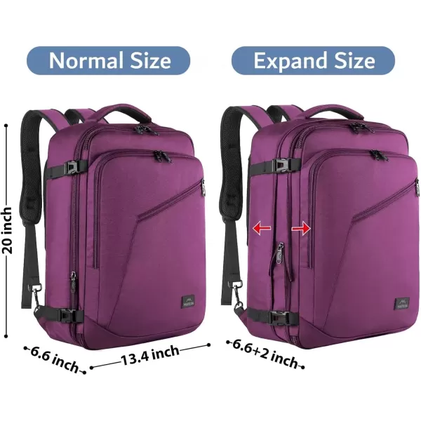 imageMATEIN Carry on Backpack for Women 40L Heavy Duty Travel Backpack Airplane Approved Expandable Simple Fashion Backpack Frequent Traveler Gifts Light PurplePurple