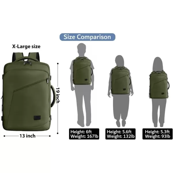 imageMATEIN Carry on Backpack for Women 40L Heavy Duty Travel Backpack Airplane Approved Expandable Simple Fashion Backpack Frequent Traveler Gifts Light PurpleOlive Green