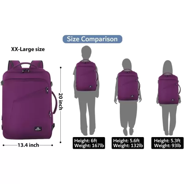 imageMATEIN Carry on Backpack for Women 40L Heavy Duty Travel Backpack Airplane Approved Expandable Simple Fashion Backpack Frequent Traveler Gifts Light PurplePurple