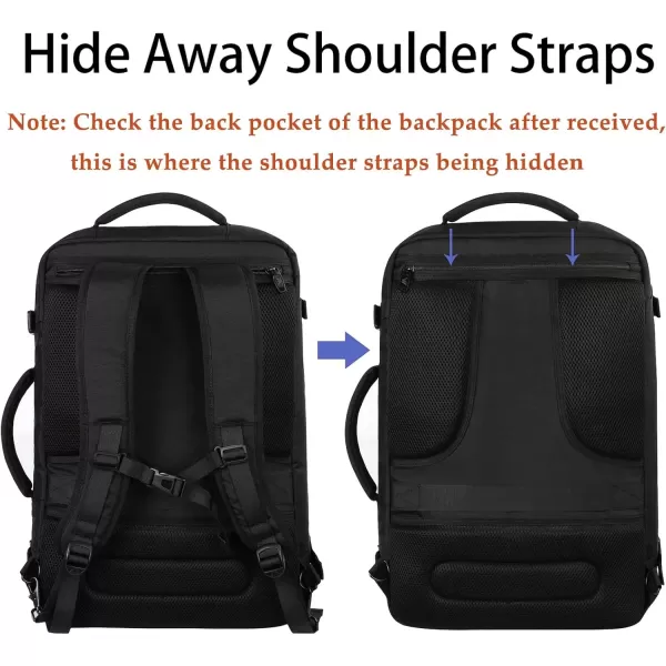 imageMATEIN Carry on Backpack for Women 40L Heavy Duty Travel Backpack Airplane Approved Expandable Simple Fashion Backpack Frequent Traveler Gifts Light PurpleBlack