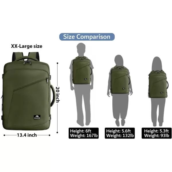 imageMATEIN Carry on Backpack for Women 40L Heavy Duty Travel Backpack Airplane Approved Expandable Simple Fashion Backpack Frequent Traveler Gifts Light PurpleOlive Green
