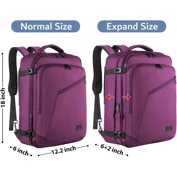 imageMATEIN Carry on Backpack for Women 40L Heavy Duty Travel Backpack Airplane Approved Expandable Simple Fashion Backpack Frequent Traveler Gifts Light PurplePurple