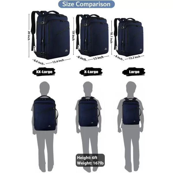 imageMATEIN Carry on Backpack for Women 40L Heavy Duty Travel Backpack Airplane Approved Expandable Simple Fashion Backpack Frequent Traveler Gifts Light PurpleBlue