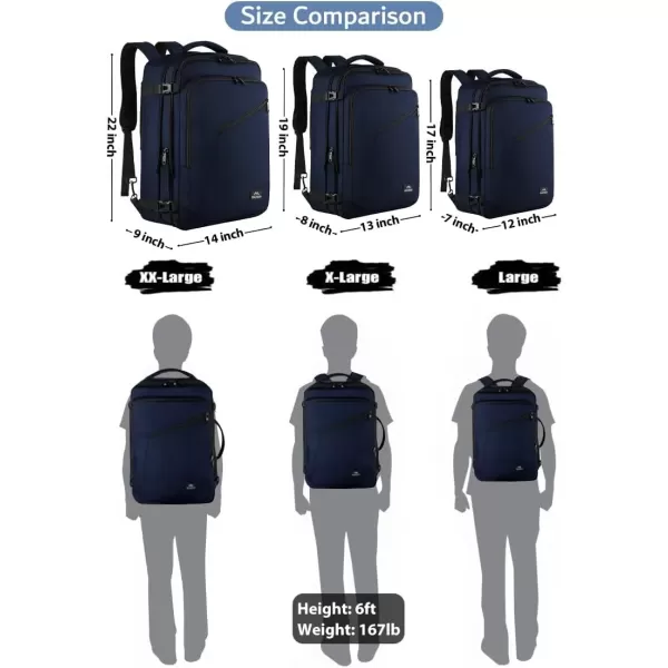 imageMATEIN Carry on Backpack for Women 40L Heavy Duty Travel Backpack Airplane Approved Expandable Simple Fashion Backpack Frequent Traveler Gifts Light PurpleBlue
