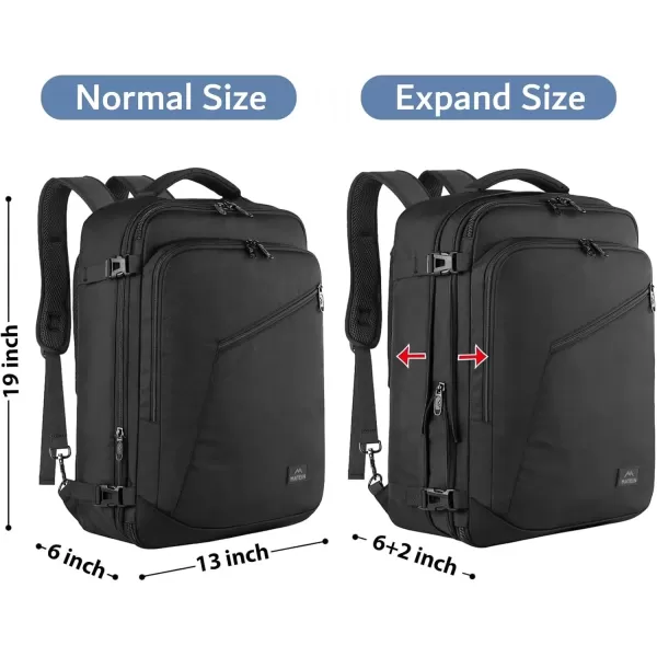 imageMATEIN Carry on Backpack for Women 40L Heavy Duty Travel Backpack Airplane Approved Expandable Simple Fashion Backpack Frequent Traveler Gifts Light PurpleBlack