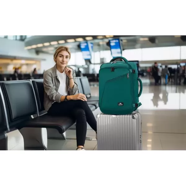 imageMATEIN Carry on Backpack for Women 40L Heavy Duty Travel Backpack Airplane Approved Expandable Simple Fashion Backpack Frequent Traveler Gifts Light PurplePeacock Blue