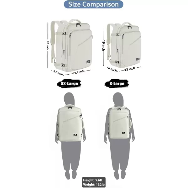 imageMATEIN Carry on Backpack for Women 40L Heavy Duty Travel Backpack Airplane Approved Expandable Simple Fashion Backpack Frequent Traveler Gifts Light PurpleLight Beige
