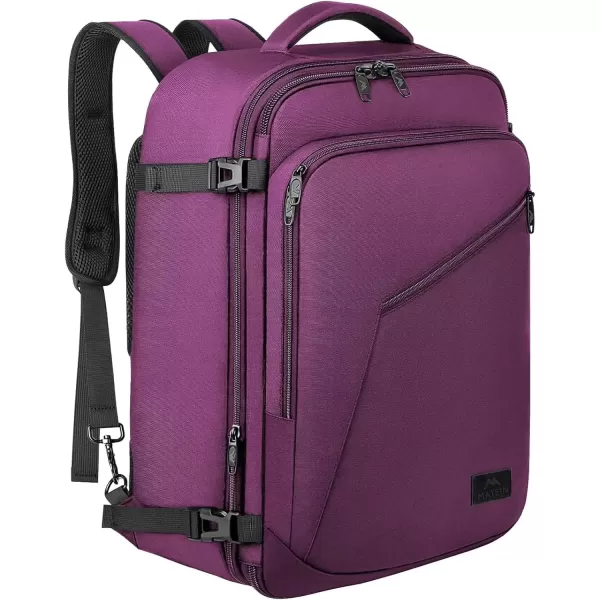 imageMATEIN Carry on Backpack for Women 40L Heavy Duty Travel Backpack Airplane Approved Expandable Simple Fashion Backpack Frequent Traveler Gifts Light PurplePurple