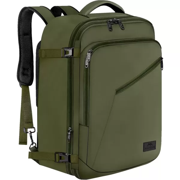 imageMATEIN Carry on Backpack for Women 40L Heavy Duty Travel Backpack Airplane Approved Expandable Simple Fashion Backpack Frequent Traveler Gifts Light PurpleOlive Green
