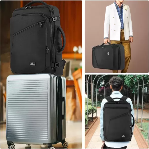 imageMATEIN Carry on Backpack for Women 40L Heavy Duty Travel Backpack Airplane Approved Expandable Simple Fashion Backpack Frequent Traveler Gifts Light PurpleBlack