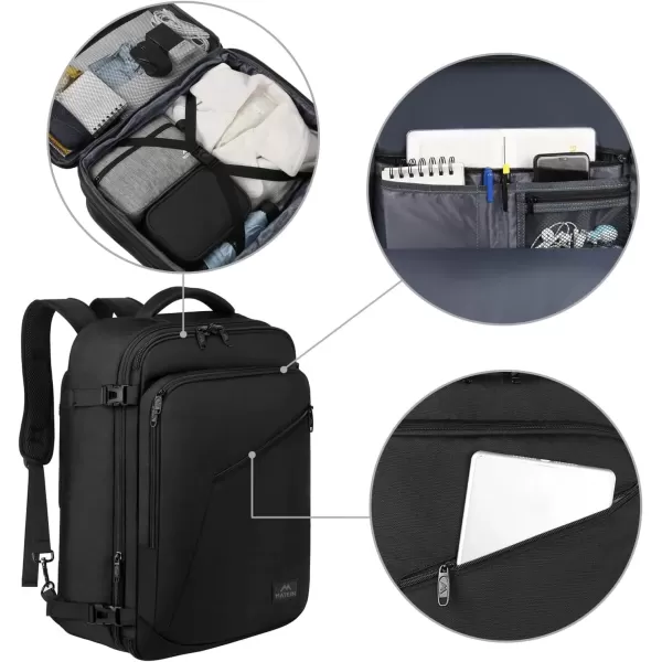 imageMATEIN Carry on Backpack for Women 40L Heavy Duty Travel Backpack Airplane Approved Expandable Simple Fashion Backpack Frequent Traveler Gifts Light PurpleBlack