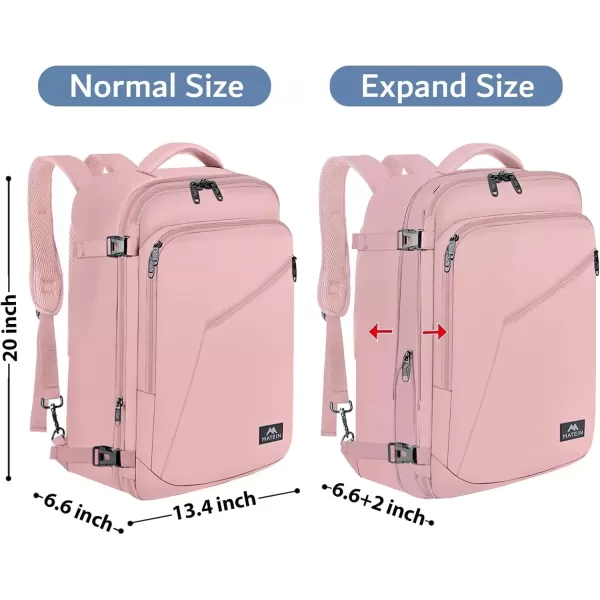 imageMATEIN Carry on Backpack for Women 40L Heavy Duty Travel Backpack Airplane Approved Expandable Simple Fashion Backpack Frequent Traveler Gifts Light PurplePink