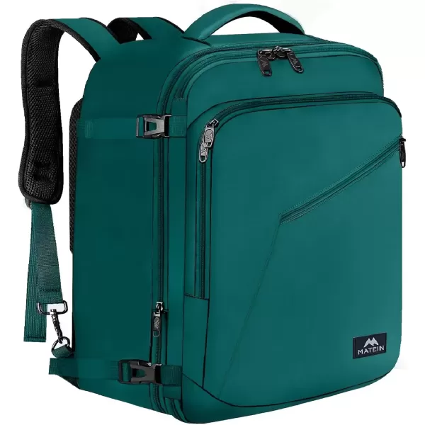 imageMATEIN Carry on Backpack for Women 40L Heavy Duty Travel Backpack Airplane Approved Expandable Simple Fashion Backpack Frequent Traveler Gifts Light PurplePeacock Blue