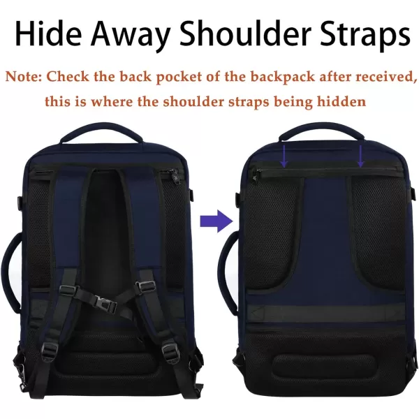 imageMATEIN Carry on Backpack for Women 40L Heavy Duty Travel Backpack Airplane Approved Expandable Simple Fashion Backpack Frequent Traveler Gifts Light PurpleBlue