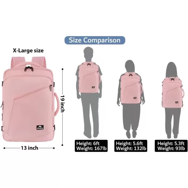 imageMATEIN Carry on Backpack for Women 40L Heavy Duty Travel Backpack Airplane Approved Expandable Simple Fashion Backpack Frequent Traveler Gifts Light PurplePink