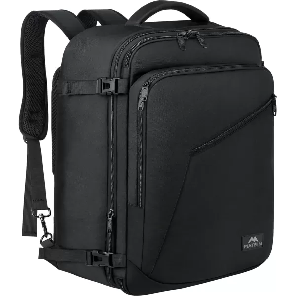 imageMATEIN Carry on Backpack for Women 40L Heavy Duty Travel Backpack Airplane Approved Expandable Simple Fashion Backpack Frequent Traveler Gifts Light PurpleBlack