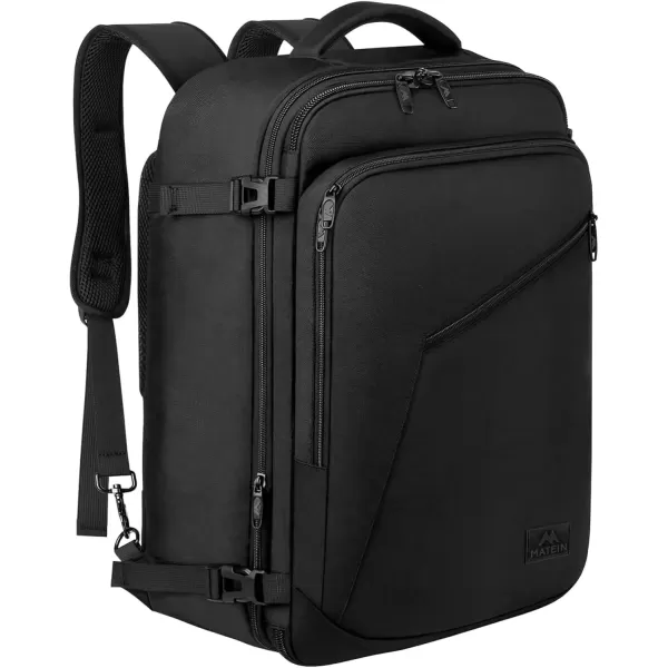 imageMATEIN Carry on Backpack for Women 40L Heavy Duty Travel Backpack Airplane Approved Expandable Simple Fashion Backpack Frequent Traveler Gifts Light PurpleBlack
