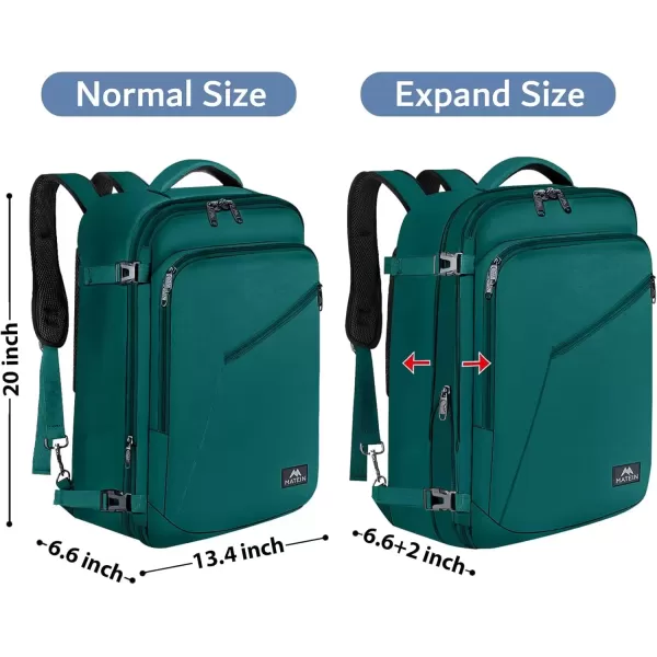 imageMATEIN Carry on Backpack for Women 40L Heavy Duty Travel Backpack Airplane Approved Expandable Simple Fashion Backpack Frequent Traveler Gifts Light PurplePeacock Blue
