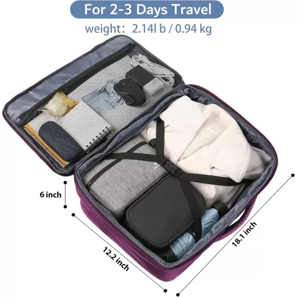 imageMATEIN Carry on Backpack for Women 40L Heavy Duty Travel Backpack Airplane Approved Expandable Simple Fashion Backpack Frequent Traveler Gifts Light PurplePurple